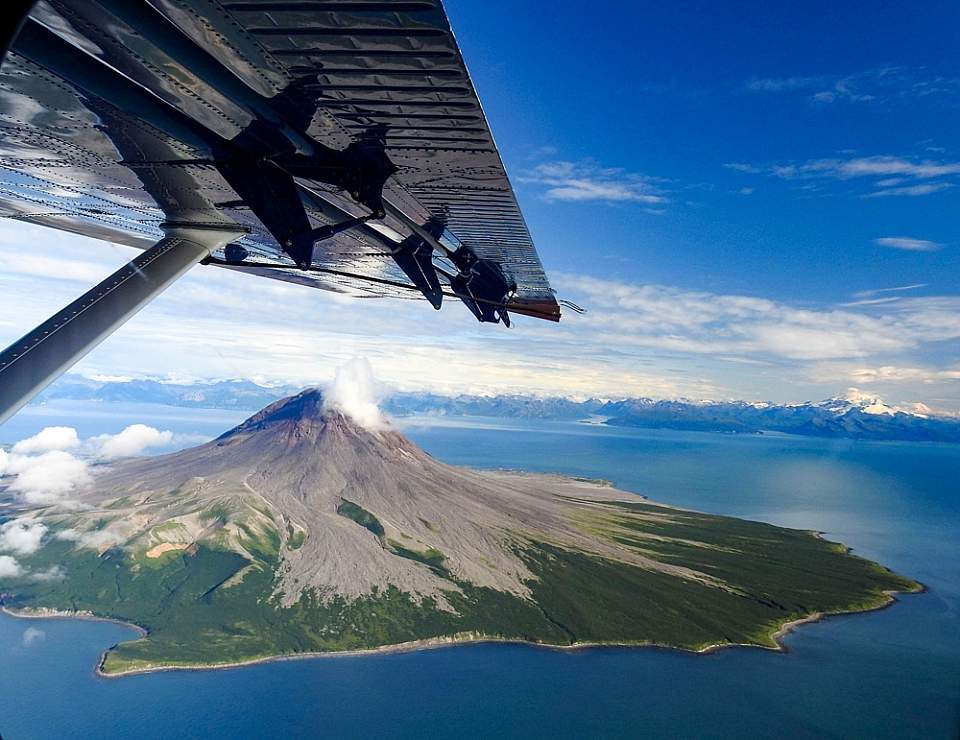 View volcanoes as you make your away across the Cook Inlet