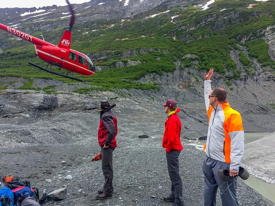 You’ll land right at the glacier and have the unforgettable experience of hiking around and exploring this ancient, frozen river.