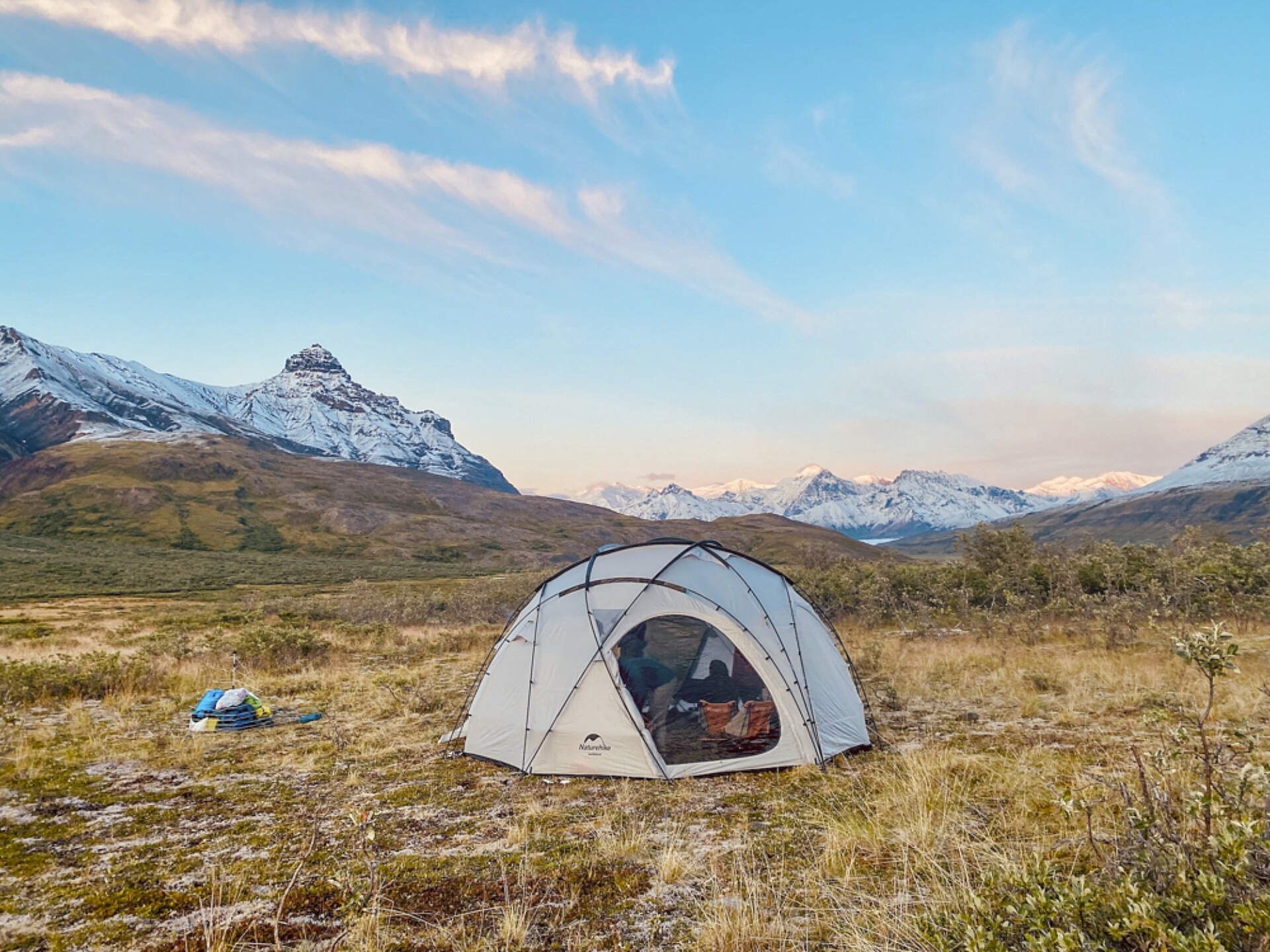 Tent in Skolai Pass in Wrangell St. Elias National Park