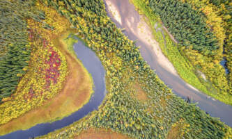 GOTA Basecamp Alaska tundra aerial