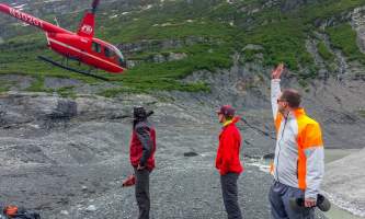 Exit glacier guides helicopter glacier hiking