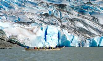 2021 Mendenhall Glacier Ice Adventure Tour Jason glacier terminus canoeing