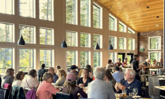 Meandering Goat Dinner Cruise 2 full restaurant windows Meredith