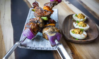 Meandering Goat Dinner Cruise kabob Meredith