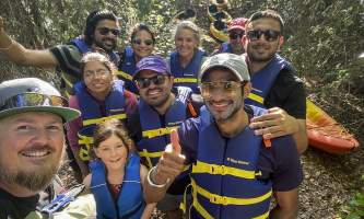Trail Lake Guided Kayak Tour Fun Group On Gold Mining Trail