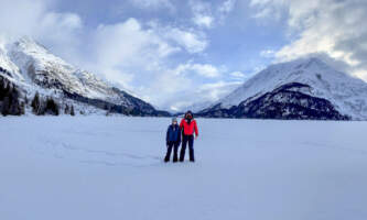 Moose pass adventures Winter Hike and Snowshoe on Frozen Grant Lake near Moose Pass Alaska JD Boyle