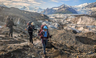 Backpacking on a glacier