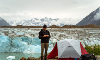 Camping beside the Nizina Glacier