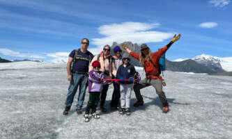 St Elias Alpine Guides Family glacier hike fun