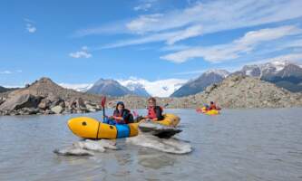 St Elias Alpine Guides Packrafting with the Stairway Icefall