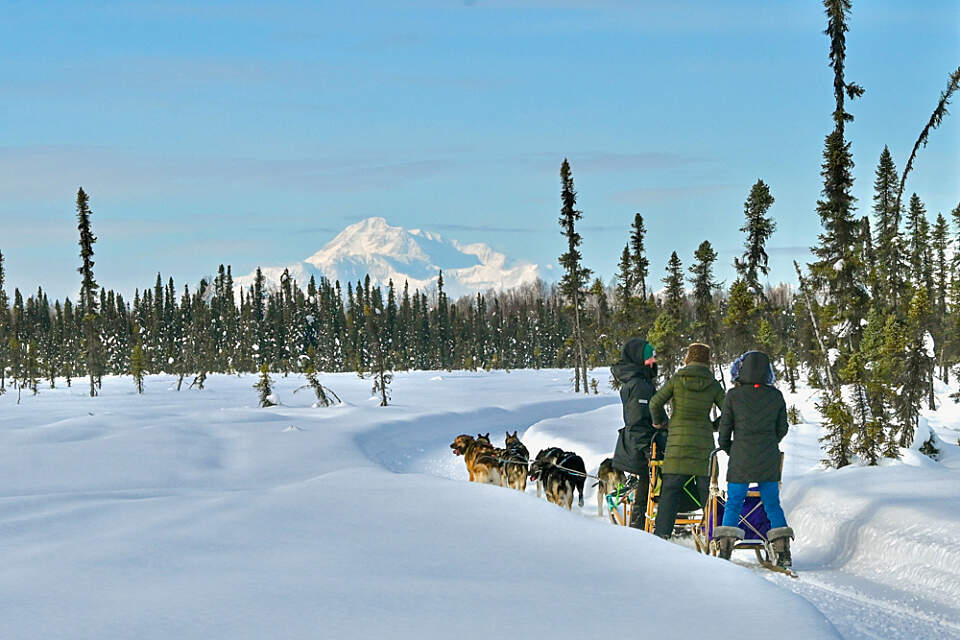 Ride the trails in Talkeetna with chances of viewing Mt. Denali