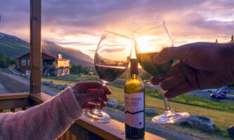 Alaska Glacier Lodge Wine Cheers Dawn Campbell
