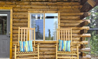 Avens Alaska AK Cabin Rocking Chairs on Deck