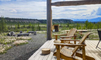 Camp Mc Carthy camp mccarthy deck chairs and campfire circle Denise Jantz