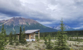 Camp Mc Carthy pavilion and dryas in bloom camp mccarthy Denise Jantz