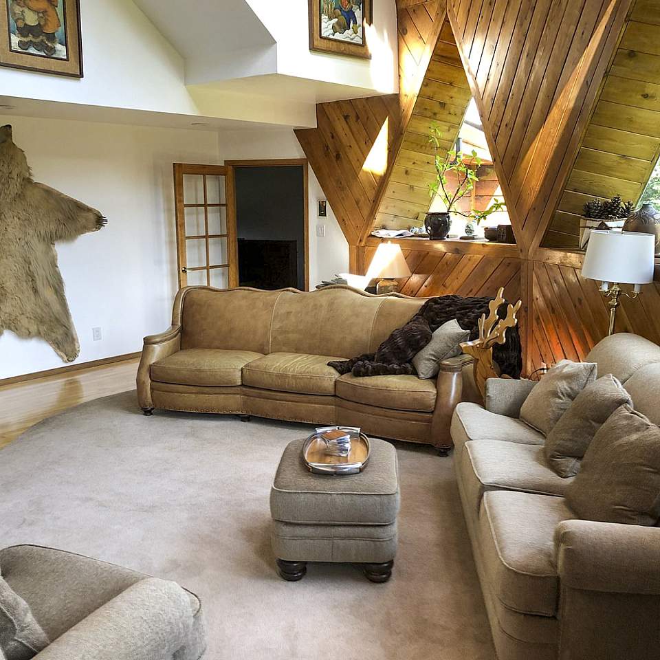 Living room of Denali Dome Home
