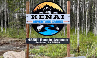 Entrance Sign Amy Jones2024alaska org kenai adventure cabin