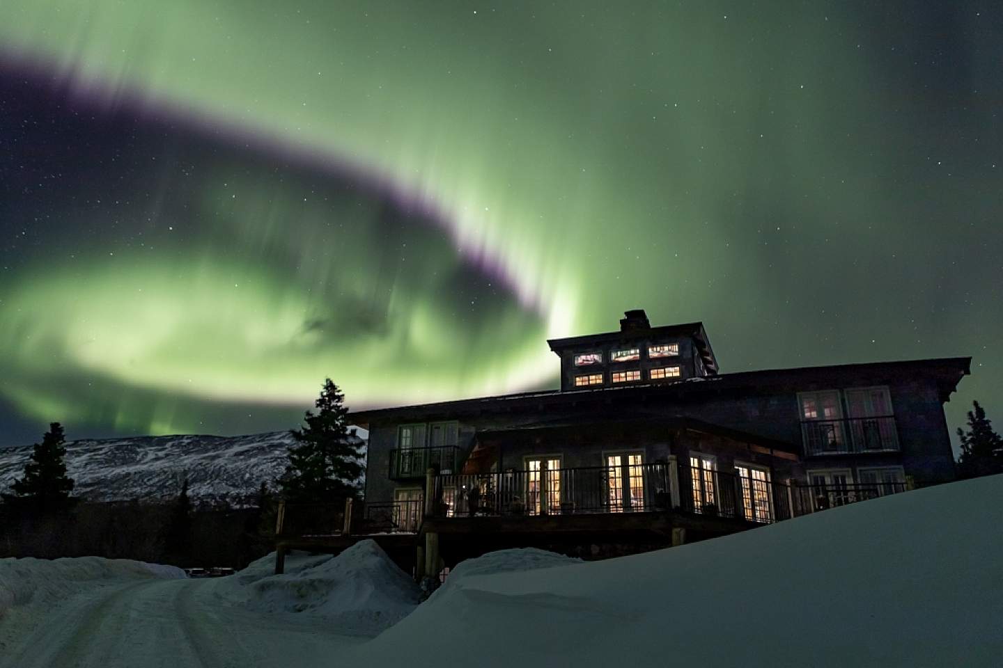 Lodge with lights 2 alaska untitled