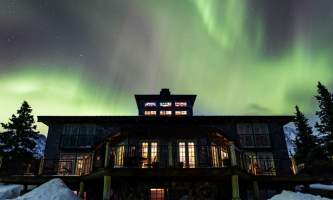 Lodge with lights alaska untitled