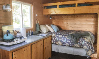 Mc Carthy Cabins Swift Creek Cabin Beds and Kitchenette