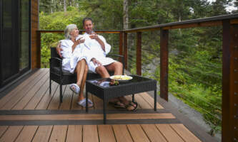 Odyssey Lodge drink on deck Meredith