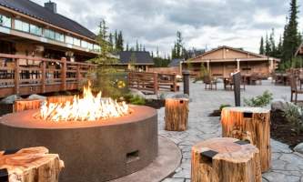 Property Firepit at Denali Square at Mc Kinley Chalet mc 02 small alaska mckinley chalet resort denali princess