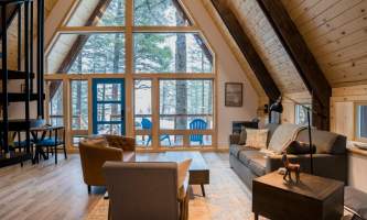 Salted roots kenai blue cabin living room
