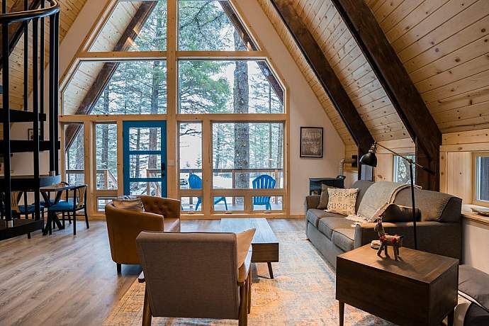 Salted roots kenai blue cabin living room