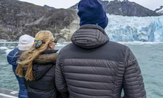 The lodge at whale pass Back of heads looking at glacier Lucas Ryter
