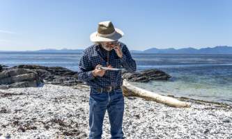 The lodge at whale pass Shore Lunch Charravia eating shrimp Lucas Ryter