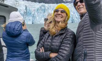 The lodge at whale pass Taking selfie with glacier vertical Lucas Ryter