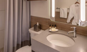 Bathroom for all except Accessible and King Suite 1