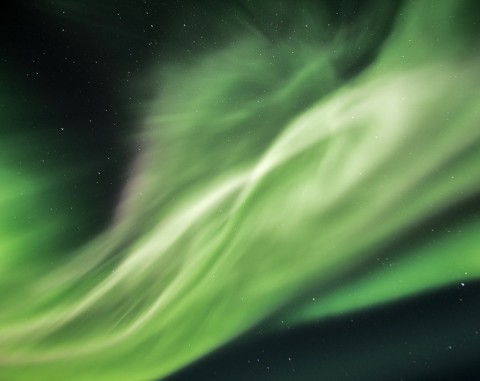 Vibrant green Northern Lights.