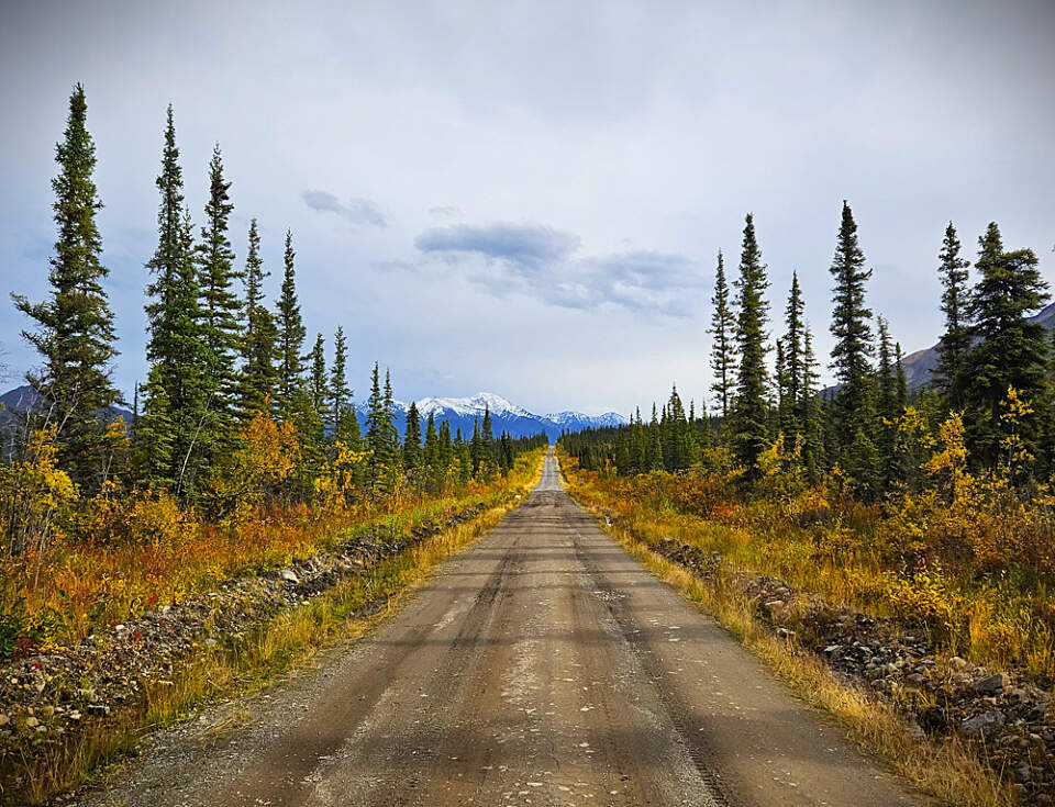 Nabesna Road in the Fall. Photo by Wrangell Mountain Wilderness Lodge