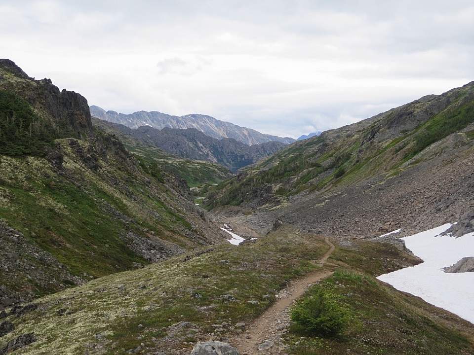 Descending into Canada from Chilkoot Pass