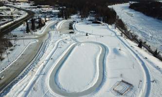 Soldotna Creek Park Winter Skate Path Aerial alaska untitled