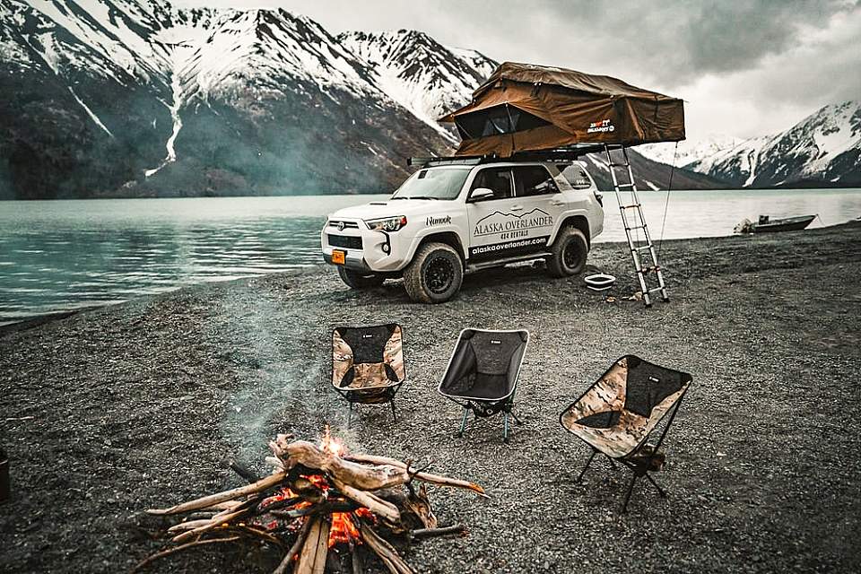 Complete with rooftop tents, camp stove, and refrigerator, Overlanders are perfect for exploring Alaska. They're as easy to to drive down remote gravel roads as they are to park in the busy city.