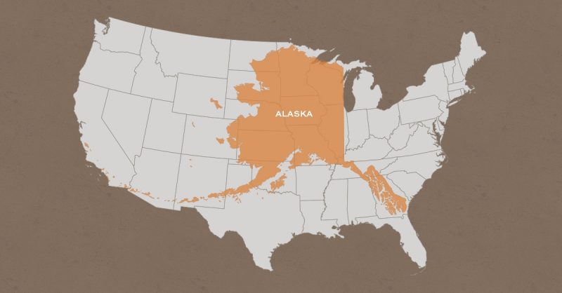 Map Of Alaska Over Usa How Big Is Alaska? | Alaska.org