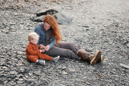 Sitting in beach gravel brad carterkids photosalaska org kids in alaska
